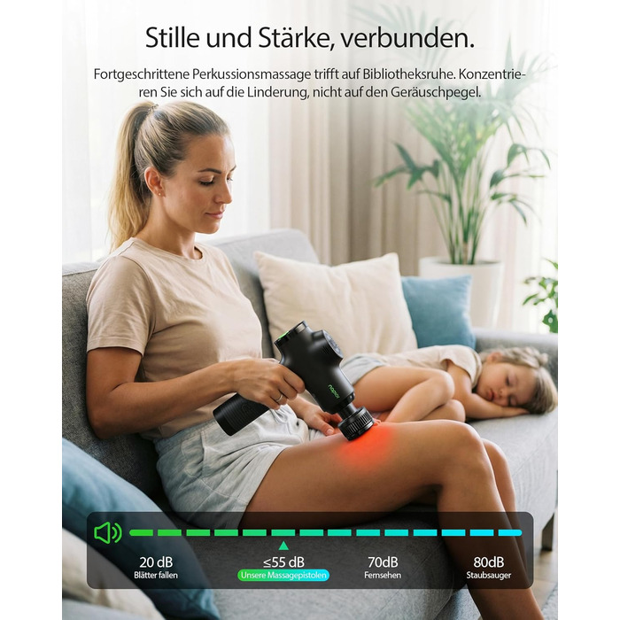 Масажер для тіла з охолодженням та підігрівом, тихий масаж глибоких м'язів проти болю в шиї та спині, LCD дисплей, ергономічний ручний масажер для дому та фітнесу, з сумкою