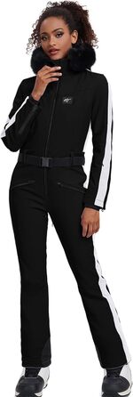 Жіночий комбінезон-кіберкомбінезон HOTIAN, теплий зимовий сніговий костюм, непромокальний, вітронепроникний, з капюшоном, рожевий (XS, чорний)