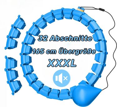 Обруч для схуднення з ваговим кільцем Smart Hoop (32 вузли, 57-165 см) Blau - фітнес обруч для дорослих
