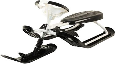 Санки Stiga Snowracer Curve GT з кермом і амортизатором для дітей та дорослих, чорні/білі, 120x55x40 см