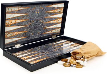 Набір для гри в нарди Yenigun з імітацією східного мармуру XXL