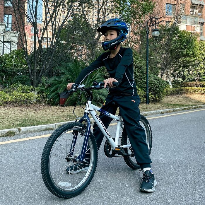 Дитячий велосипедний шолом EULANT з підборіддям, повнолицевий BMX/MTB, для хлопчиків і дівчаток, знімний підборідник, розмір S (48-52 см), синьо-жовтий