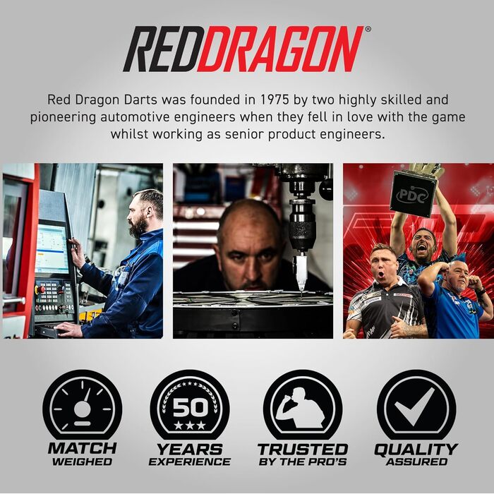 Професійні дартси Red Dragon Razor Edge, вольфрамові, 65 г, сталевий наконечник, сріблясті, з оперенням і шафтами