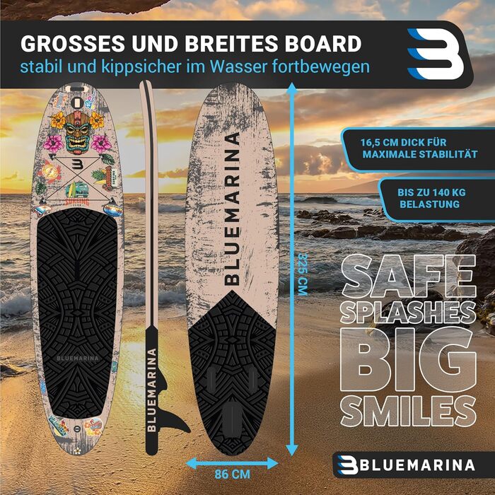 Дошка для сапбордингу Bluemarina Ariki | 5 років гарантії | SUP Board, Stand Up Paddle, Standup Paddle Board, серфборд | 305x76x13,5cm / 325x86x16,5cm Tiki 325 cm