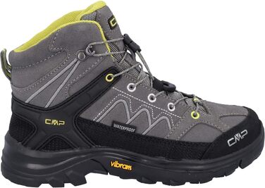 Дитячі трекінгові черевики CMP Kids Moon Mid Wp, унісекс, сірі, жовті, графітові, сірчані кольори (29 EU)