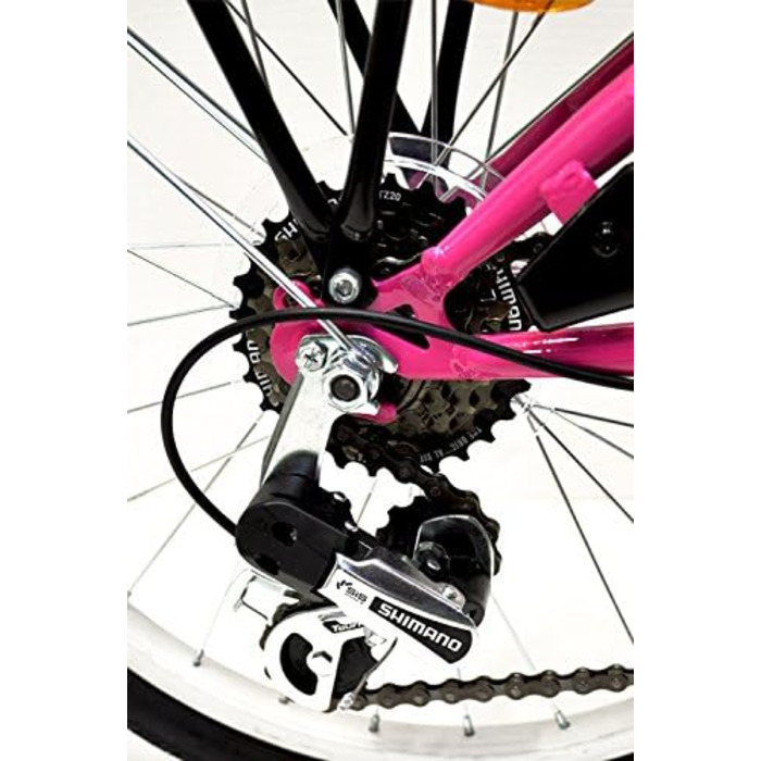 Дитячий велосипед 20 дюймів, 6-швидкісний, Shimano, алюмінієві ободи, рожево-білий TMU