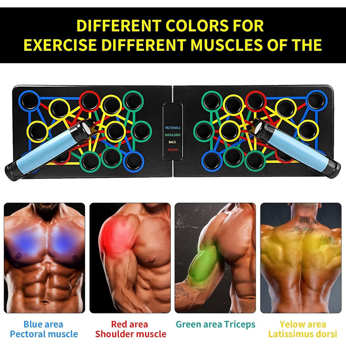 Складне тренажер для віджимань 24 в 1: дошка для віджимань, багатофункціональний фітнес, тренування всього тіла, ефективні ручки для віджимань, нарощування м'язів вдома