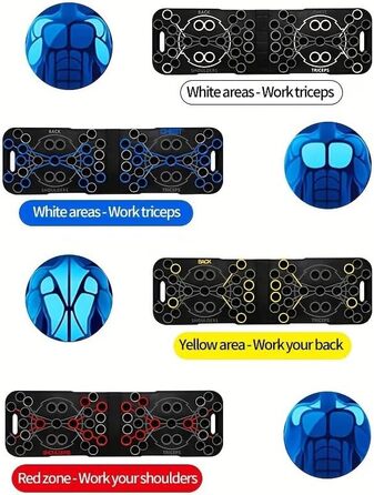 Багатофункціональна дошка для віджимань на 54 отвори — тренажер для м'язів грудей, рук та преса для дому, підходить для чоловіків та жінок