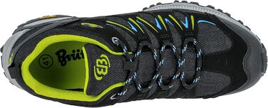 Черевики для хайкінгу Brütting для жінок, 43 EU, чорний, блакитний, лимонний