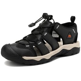 Чоловічі сандалі AX BOXING для трекінгу та спорту, літні, на липучках, дихаючі, чорні, розмір 44 EU