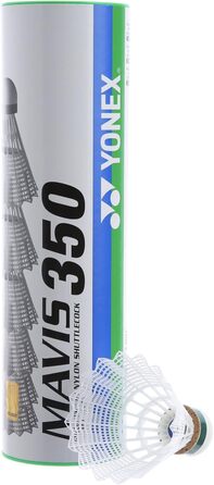 Yonex Mavis 350 – бадмінтонні волани, упаковка 6 шт., зелена кришка (біла)