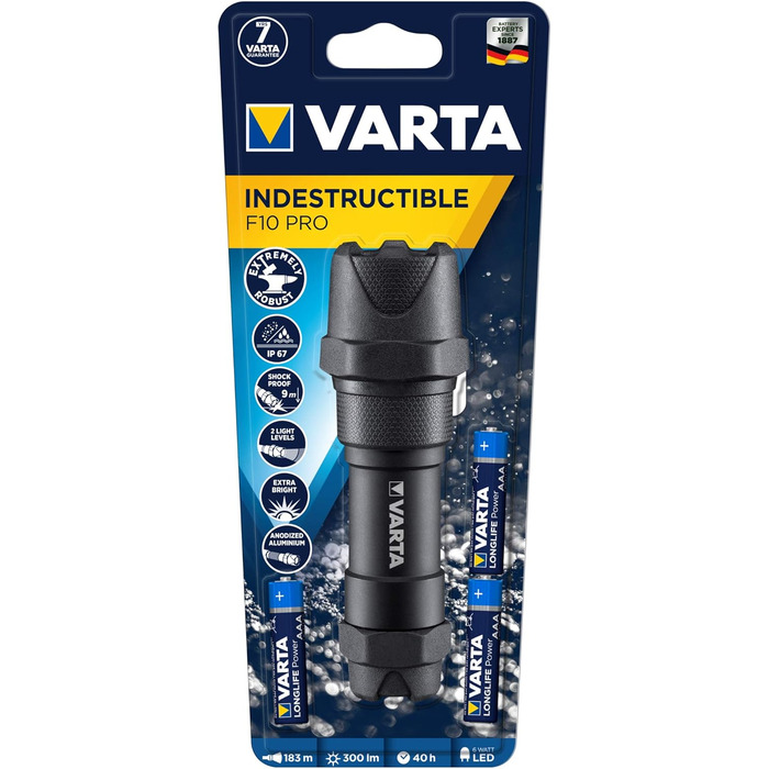 Ліхтар кемпінговий VARTA L30 Pro LED з 6 батарейками AA, 4 режими, нічне світло, водо- та пилозахист, для риболовлі, відпочинку на природі, відключень електроенергії (6 Вт + 3x AAA)