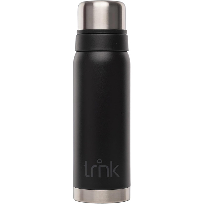 Термос trnk Outdoor polar 2, 750 мл, нержавіюча сталь, BPA-free, з 2 чашками, тримає тепло 24 години, нічний чорний, придатний для миття в посудомийній машині