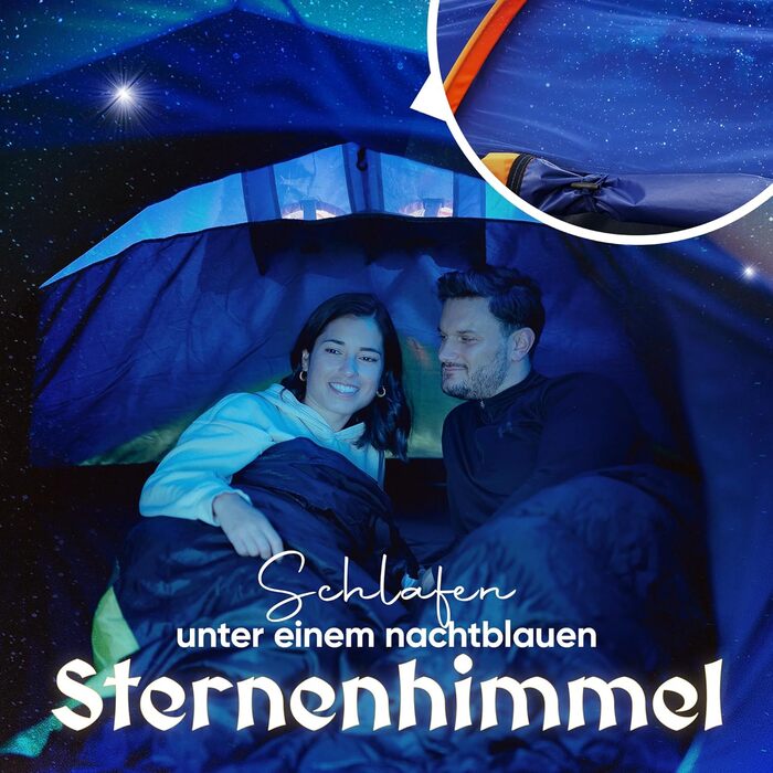 Намет туристичний Burgwerk Tunnelzelt для 3 осіб, водонепроникний, UV-захист 50+, міцний, для кемпінгу, сімейний, тунельний, синій