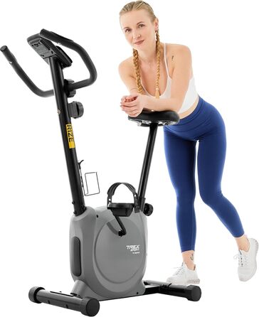 Велотренажер TREX SPORT TX-350MB RIZE, магнітна система, 10 рівнів опору, пульсометри, 5 положень сидіння, до 120 кг, сірий