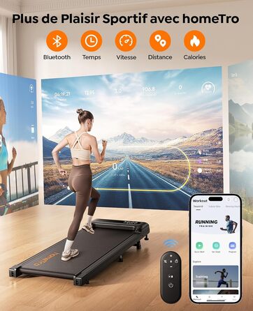 Walking Pad з нахилом (4%/9%) – компактне бігове полотно для дому з регулюванням нахилу, 1-8 км/год, з підключенням до додатку та пультом дистанційного керування, подвійним амортизатором, до 120 кг, без монтажу, портативне з вбудованими роликами – для офі