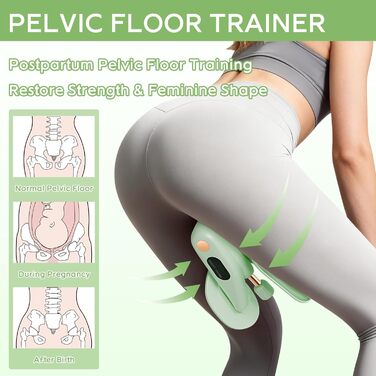 Тренер для впрас для тазового дна для жінок, обладнання для тренування тазового дна, безпечний обертання на 360°, плавне регулювання ваги 7-16 кг, обладнання для фітнесу для дому, зелений, без лічильника