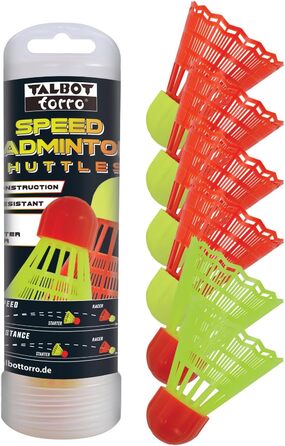 Talbot-Torro Speedbadminton Shuttles – воланчики для швидкого бадмінтону – стандартні або LED-воланчики для гри вдень та вночі – у багаторазовій коробці