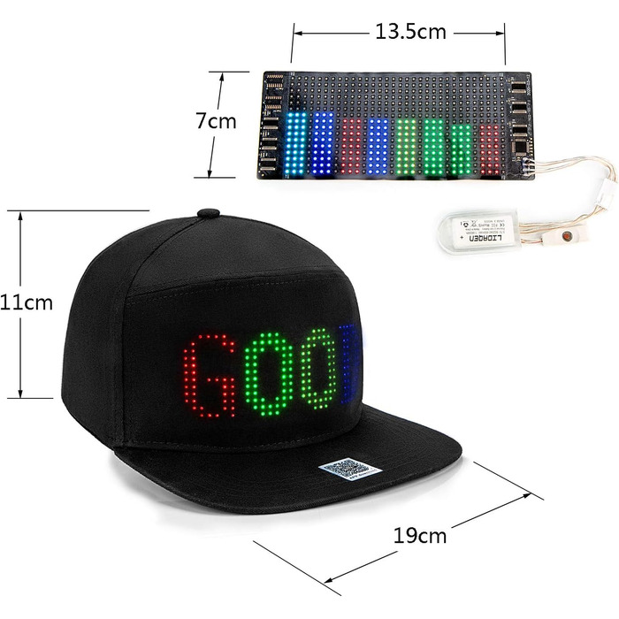 LED-шапка з Bluetooth, шапка з підсвічуванням RGB, для танців, вечірок, риболовлі, прогулянок, захист від сонця