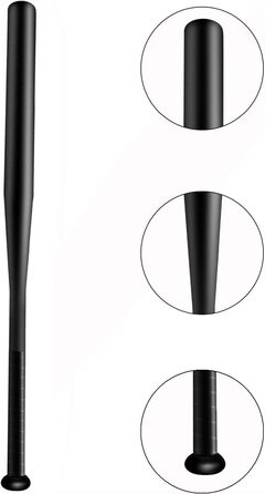 Бейсбольна бита сталева 25 дюймів з чохлом, чорна