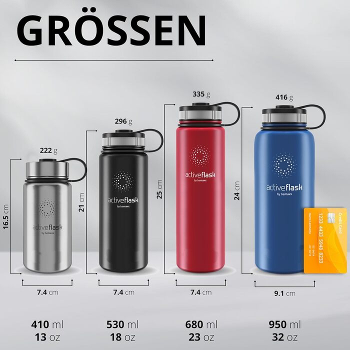 Термос пляшка з нержавіючої сталі ACTIVE FLASK 950 мл із соломинкою, 3 кришки, BPA-free, герметична, для газованих напоїв, велосипедна термобутилка для води, спорту, дітей, чаю