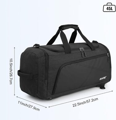 Рюкзак G4Free 45/60 л для подорожей та спорту з відділенням для взуття і вологих речей, спортивна сумка для подорожей, йоги, плавання, кемпінгу, туризму