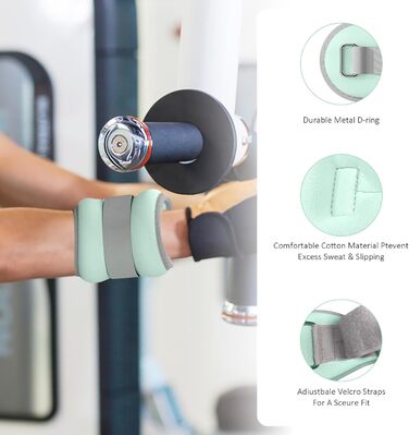 Ваги для ніг та рук, манжети для щиколоток та зап'ясть, 0,5 кг, синій, для пілатесу, йоги, ходьби, бігу, аеробіки (2 шт.)