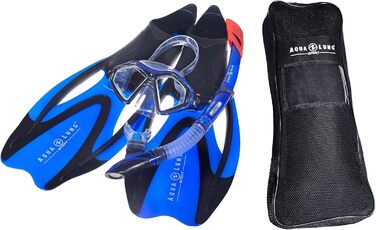 Набір для снорклінгу Aqua Lung Sport Proflex X: маска, трубка та ласти 38/40, сині прозорі