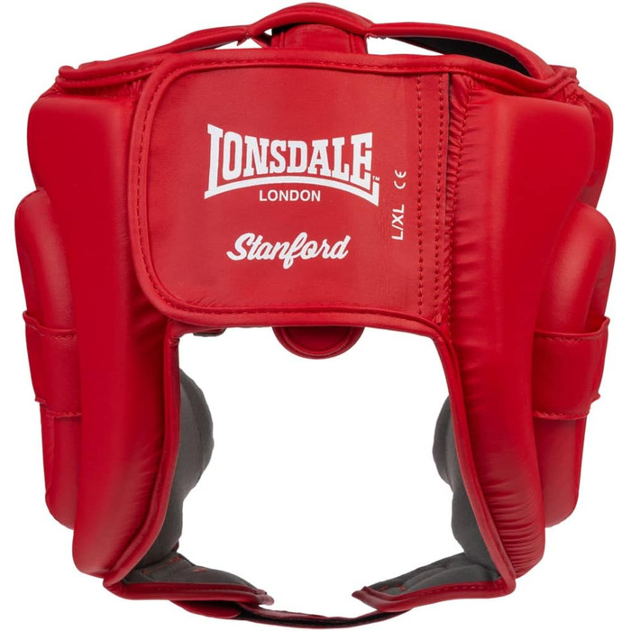 Боксерський шолом Lonsdale Stanford S/M червоно-білий, унісекс