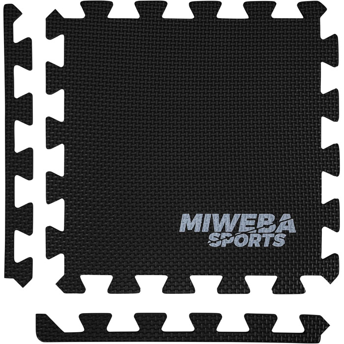 Пазлова захисна спортивна мат для підлоги Miweba BS50 8 шт. (1,7 м²) / BS100 18 шт. (3,175 м²) – для фітнесу, йоги, гімнастики