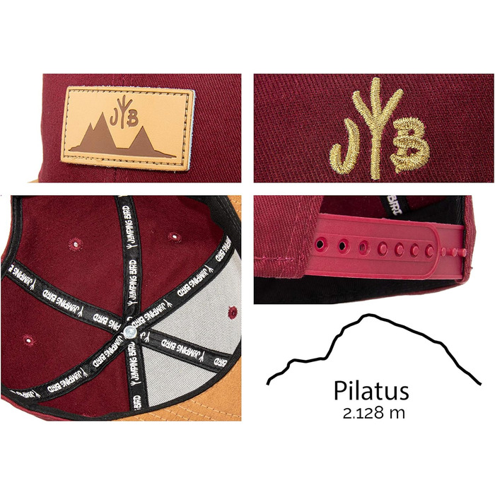 Кепка-снепбек Jumping Bird унісекс, регульована бейсболка для прогулянок, бордова, один розмір