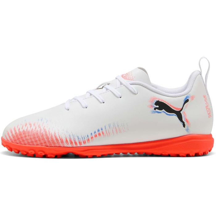Дитячі футбольні бутси PUMA Future 8 Play TT Jr, 38.5 EU, білий/чорний/червоний (світловий ефект)