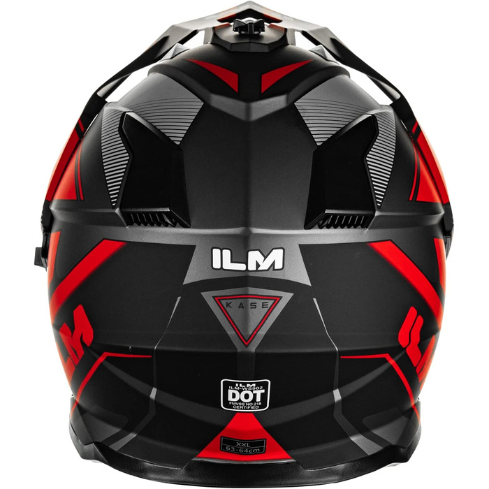 Мотошолом IL Dual Sport Adventure WS902 з сонцезахисним візором, Pinlock, для ендуро, ATV, кросу, ECE, червоний-чорний, розмір L