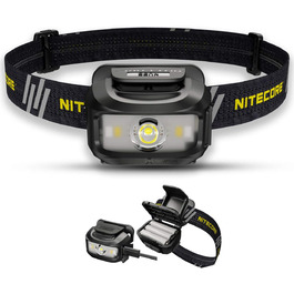 Ліхтарик на лоб Nitecore NU35 LED - акумуляторний, гібридний, 460 люмен, IP66, червоне світло, чорний