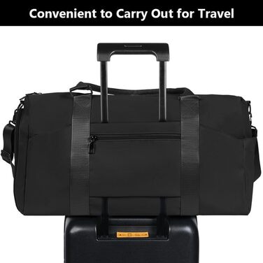 Спортивна сумка Flintronic, дорожня сумка, сумка-мішок з відділенням для взуття та мокрих речей, водонепроникна, для подорожей та спорту, чорна