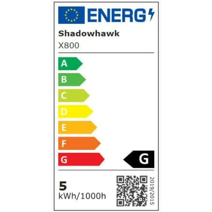 Ліхтарик тактичний Shadowhawk LED 500000 люмен, USB-C/A, 12 год, IP67, Zoom, LCD-дисплей, 5 режимів, чорний
