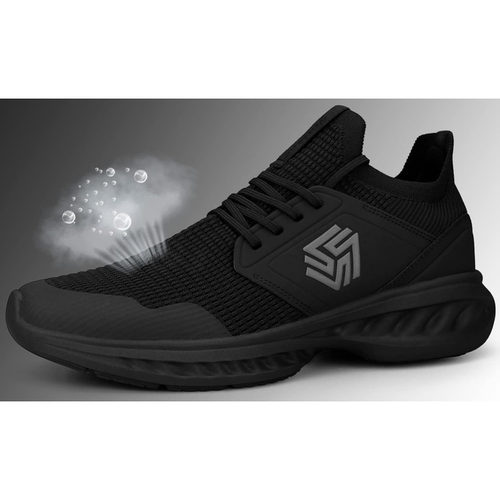 Чоловічі кросівки для ходьби та бігу Slip-On, чорні. Легкі, дихаючі, з неслизькою підошвою. Ідеальні для занять спортом та тренувань у залі. Розмір 39 EU