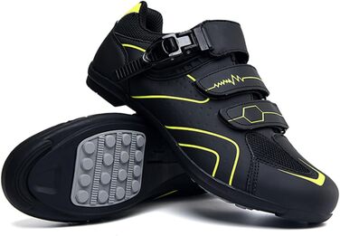 Велотуфлі Mateju для чоловіків та жінок без кліп, 36-47 EU. З гумовою підошвою, антиковзаючі, дихаючі, No-Lock для їзди на велосипеді на відкритому повітрі (568 Жовтий, 46 EU)