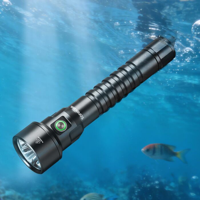 Ліхтарик підводний Sofirn SD09L 6800 люмен, LED, до 100м, з акумуляторами