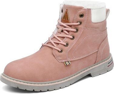Зимові черевики Mishansha Herren для жінок, теплі, водонепроникні, на шнурівці, рожеві, 38 EU