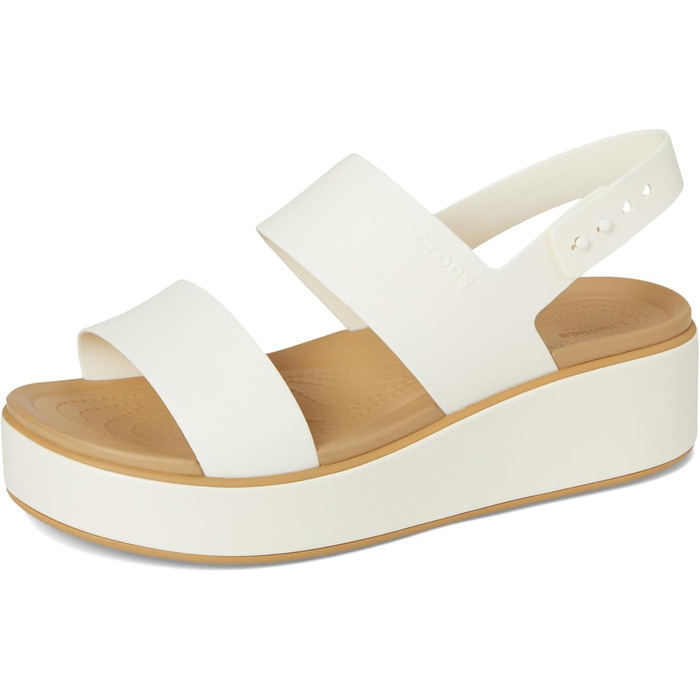 Чобочки Crocs Brooklyn Low Wedge для жінок (33/34 EU, Чорний Бежевий)