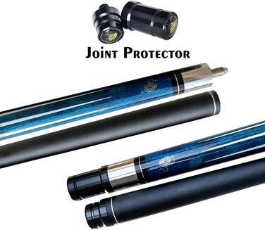 Кю (біліардна палиця) Tai Ba Cues: Професійний кий для більяру з канадського клену, 13 мм наконечник, 58'', вага 19,20,20 Oz, вибір кольору (синій, червоний, зелений), з чохлом та захистом з'єднання