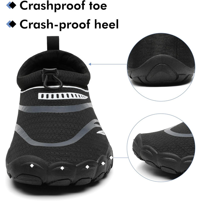 Чоловічі та жіночі аквашузи Mishansha для плавання та відпочинку на пляжі, чорні, 39 EU