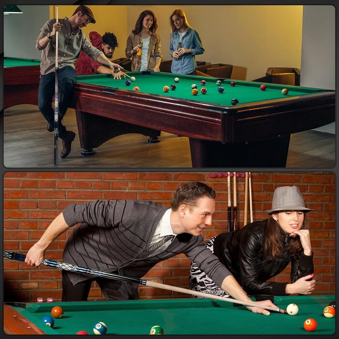 Білий більярдний кий Kmise Professional Pool Cue - 19/20/21 oz з канадського клена, з карбоновою телескопічною насадкою, для дорослих (595г)