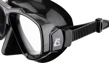 CRESSI Focus маска для дайвінгу та снорклінгу, чорна з дзеркальною Spectra срібною лінзою, універсальний розмір, унісекс