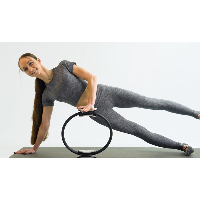 Кільце для пілатесу [Міцне] з нековзними ручками | Для внутрішньої поверхні стегна, фітнес, йога, сила та гнучкість, чорний/жовтий