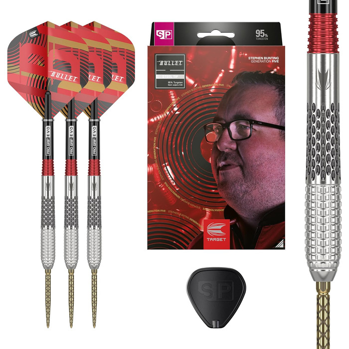 Дартс Target Stephen Bunting G5 95% вольфраму, сталевий накінечник, Swiss Point, професійний комплект, різна вага, інструмент у комплекті