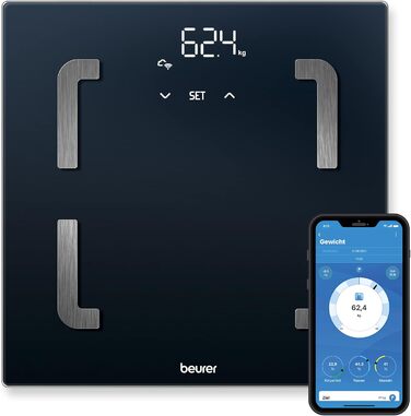 Beurer BF 880 діагностичні ваги з Wi-Fi та Bluetooth, цифрові ваги для аналізу складу тіла, додаток, вимірювання жиру, м'язів, до 180 кг