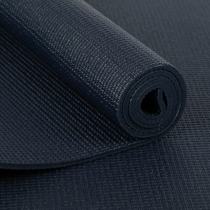 Йога мат Bodhi Leela Collection | Нековзна спортивна мат | Безпечна та миюча мат | PVC мат для йоги, пілатесу та гімнастики Yantra/Alignment, темно-синій