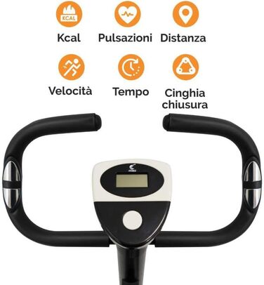 Велотренажер Ffitness FLC201BN для дому, кардіо, спалювання жиру, антицелюліт, тренування м'язів ніг, регульований опір, чорний